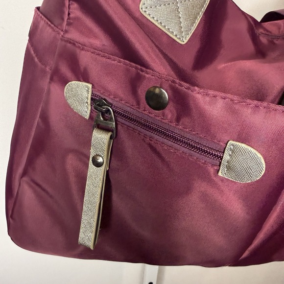 Balizuoan Purse Mommy Bag Plum  Nylon Pockets Adjustable Strap New In‎ Bag - Picture 6 of 16